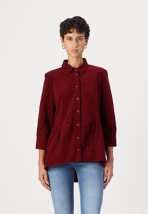 ONLCANBERRY MOXI SHIRT  - Button-down blouse - cabernet