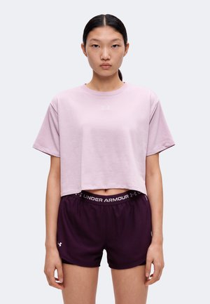 Under Armour, RIVAL BOXY TEE SOLID - Топ - mauve pink/pink fog