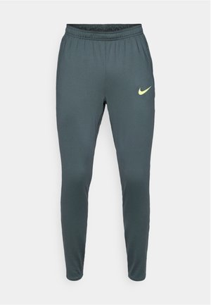 Tumed hallid spordipüksid elastse vöökohaga ja silmatorkava kollase Nike logo ka vasaku reie ülaservas. Sile, kerge kangas.