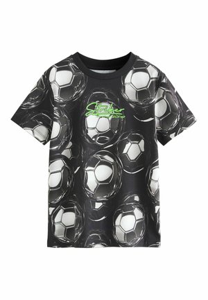 Next, ALL OVER PRINT SHORT SLEEVE T-SHIRT STANDARD - Trükipildiga T-särk - black white football