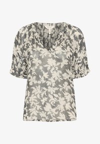 Unselected, black stitch leaf print