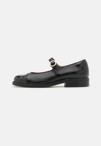 Ankle strap ballet pumps - black