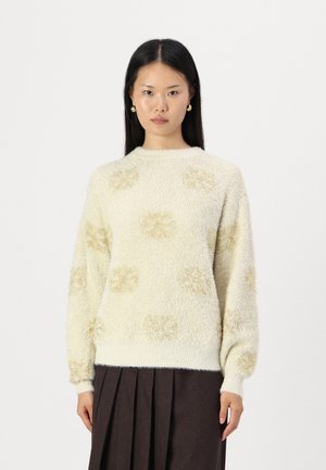 VILA VIFLAKE CHRISTMAS - Pullover - cloud dancer/gold