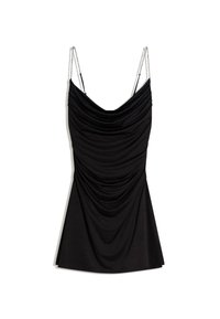DRAPED WITH CHAIN STRAPS - Day dress - black