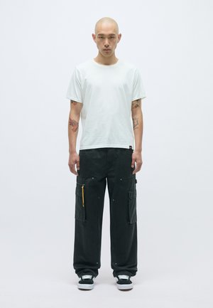 DOUBLE KNEE PANTS - Cargo trousers - black