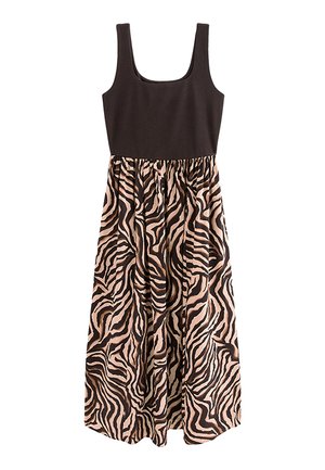 New Look, 2 IN 1 ZEBRA HYBRID MIDI - Vestido informal - brown pattern