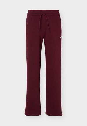adidas Sportswear, ESSENTIALS SMALL LOGO FEEL COZY OPEN HEM PANTS - Долнище на анцуг - maroon/white