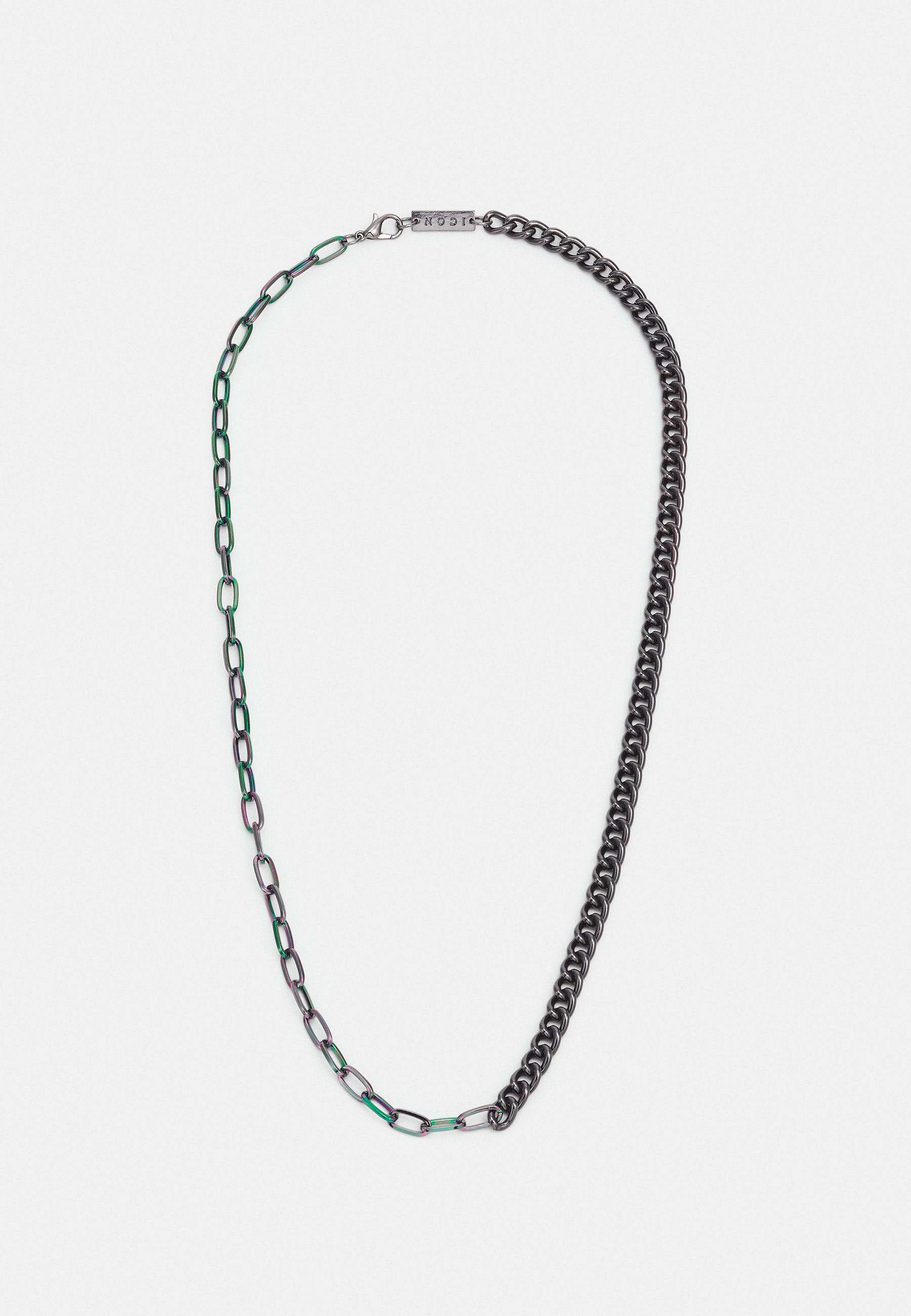 Icon Brand MIXED UP CHAIN NECKLACE - Collana - gunmetal/canna di fucile -  Zalando.it