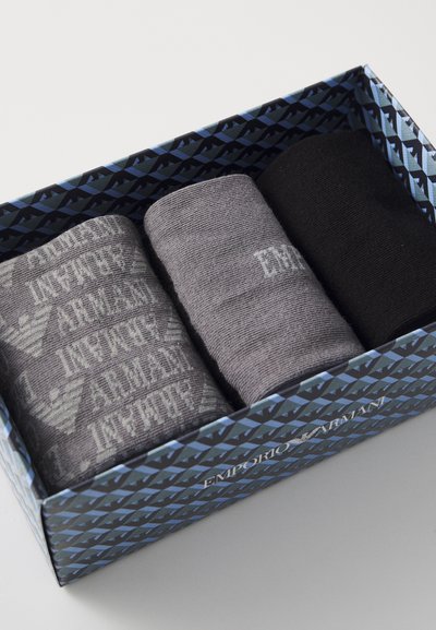 Emporio Armani SHORT SOCKS 3 PACK - Sokker - grey/black