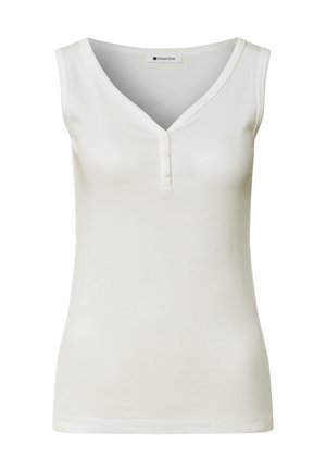 Street One, TOP IN RIPPSTRUKTUR MIT V-NECK - Débardeur - off white