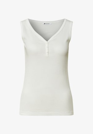Street One, TOP IN RIPPSTRUKTUR MIT V-NECK - Débardeur - off white