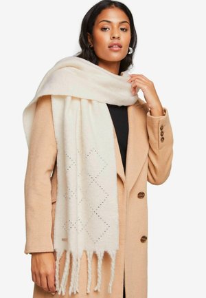 COSY EMBELLISHED ARGYLE BRUSHED - Scarf - cream