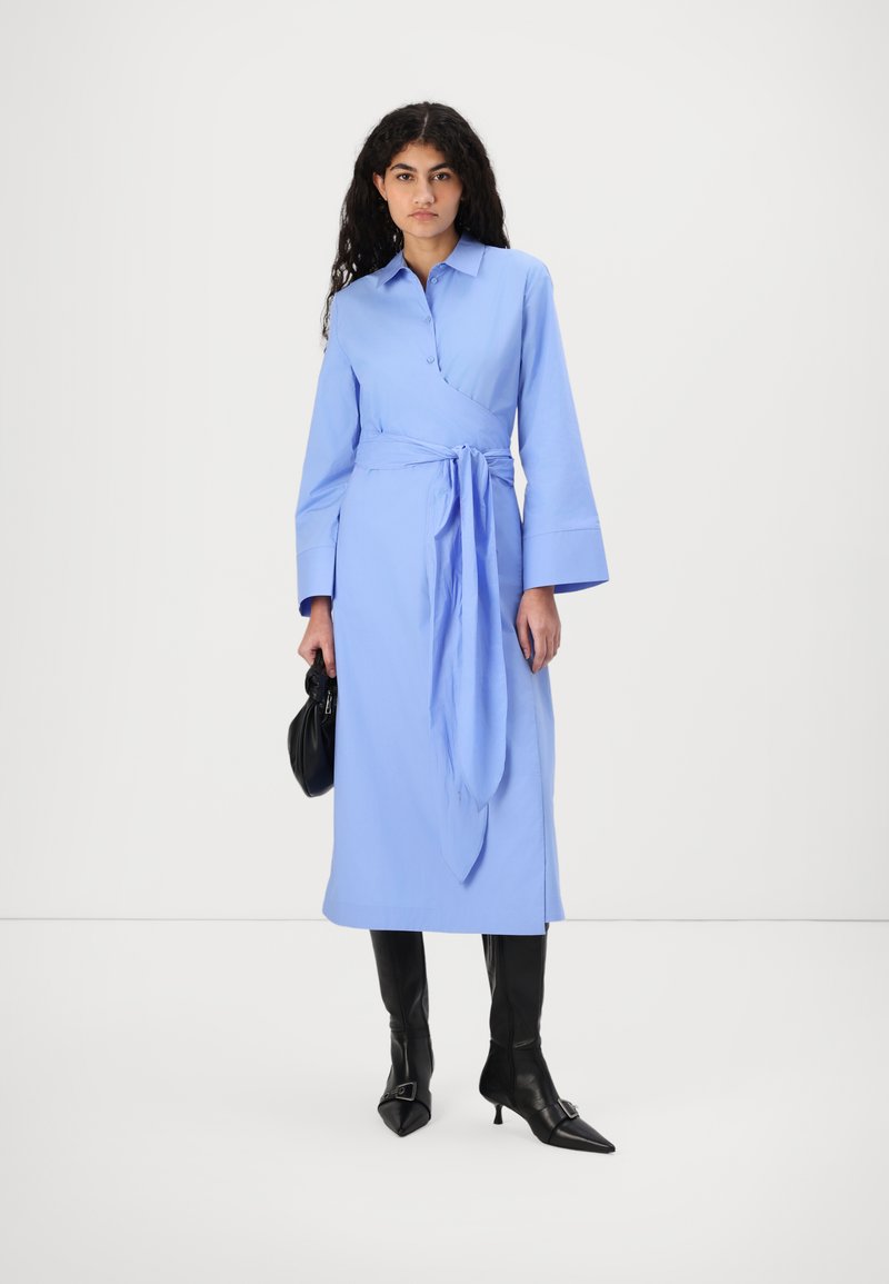 Selected Wrap Tailored - Shirt dress - cornflower blue/blue - Zalando.ie