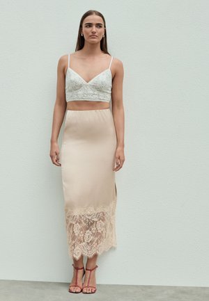 REGULAR FIT - MIDI - Suknja A kroja - champagne gold