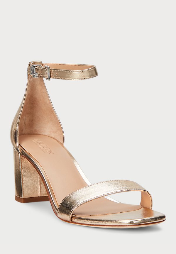 LOGAN METALLIC NAPPA LEATHER SANDAL - Sandals - platinum4