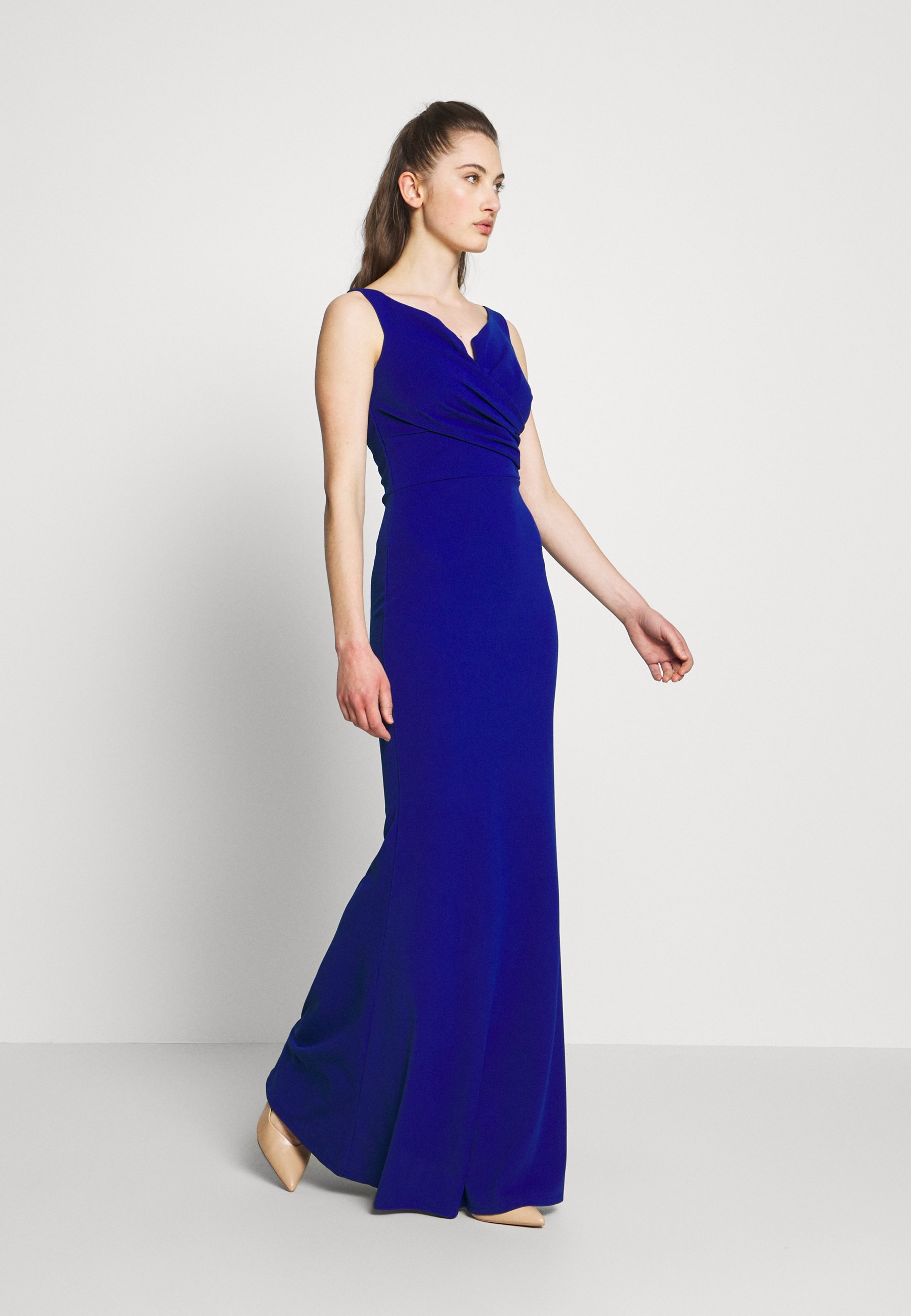 cobalt blue off the shoulder dress