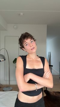 OYSHO COMFORTLUX STRAIGHT NECK - Linne - black