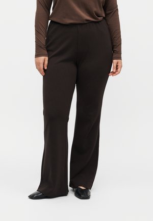 Vero Moda Curve, VMCBROOKLYN FLARED PANT - Панталони - chocolate torte
