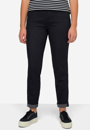 LAURASØN STICKEREI FLATFRONT MIT RECYCELTEM - Pantalones chinos - navy blue