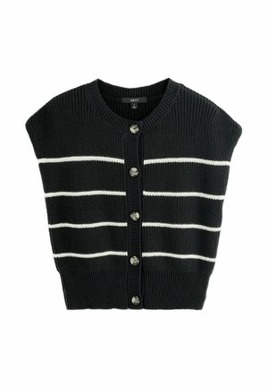 REGULAR FIT - BUTTON THROUGH  - Bodywarmer - black stripe