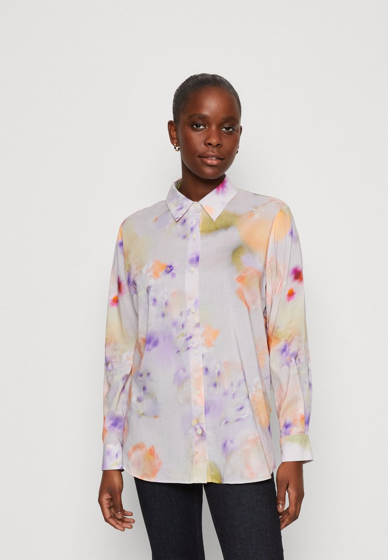 Scotch & Soda Kaleidoscope Print Short Boxy Shirt Blouse Peach/nude