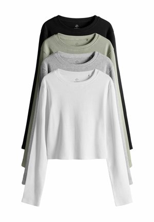 REGULAR FIT - 4 PACK  - T-shirts basic - black grey khaki white