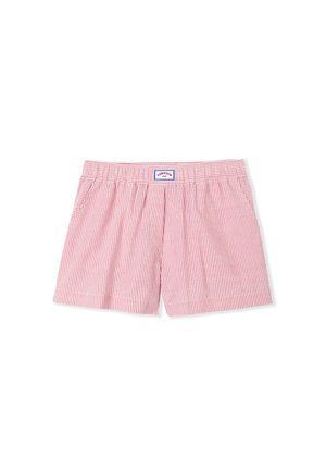 Rot-weiß gestreifte Baumwollshorts mit lässiger Passform, elastischem Bund und seitlichen Taschen. Markenlabel am vorderen Bund.