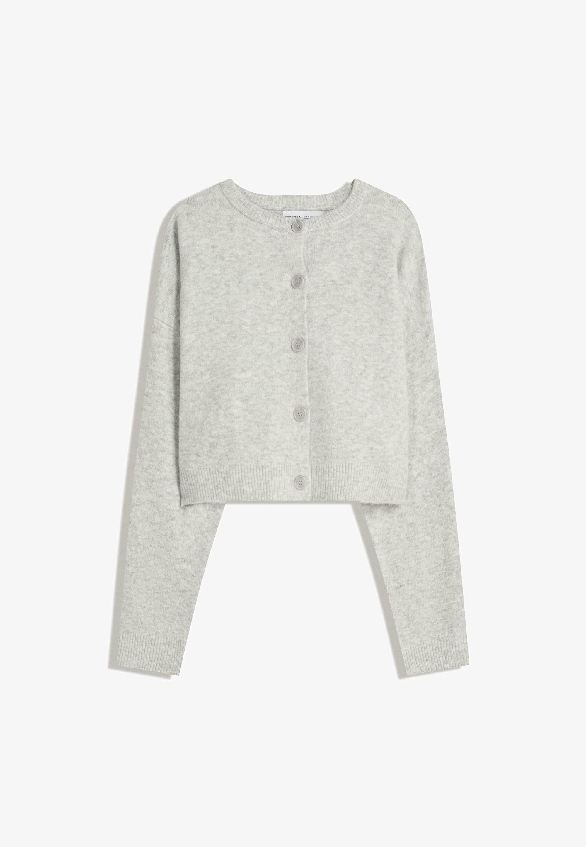 Bershka SOFT TOUCH BUTTONED Cardigan grey