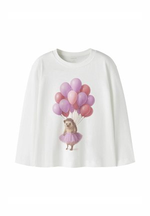 Name it, OBERTEIL MIT LANGEN ÄRMELN PRINT - T-shirt à manches longues - cloud dancer