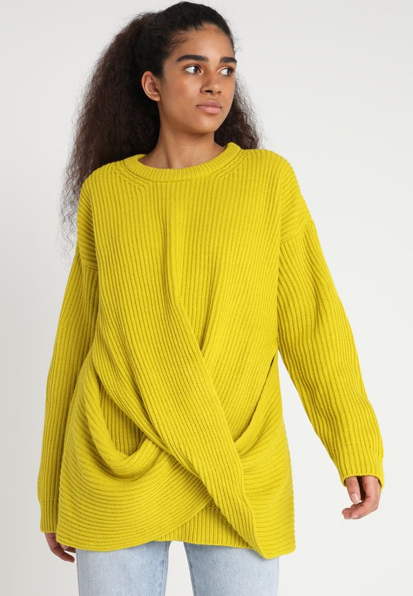 LADIES WRAPPED - Strickpullover - lemonmustard