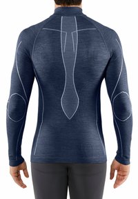 FALKE WOOL-TECH HIGH ZIP NECK COLD TO VERY COLD TEMPERATURES - Maglietta intima - space blue