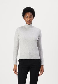 pure cashmere SIMPLE HIGH NECK SWEATER - Vesta - grey