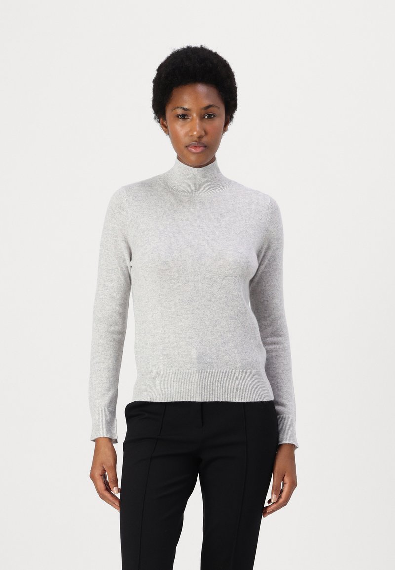 pure cashmere SIMPLE HIGH NECK SWEATER - Vesta - grey