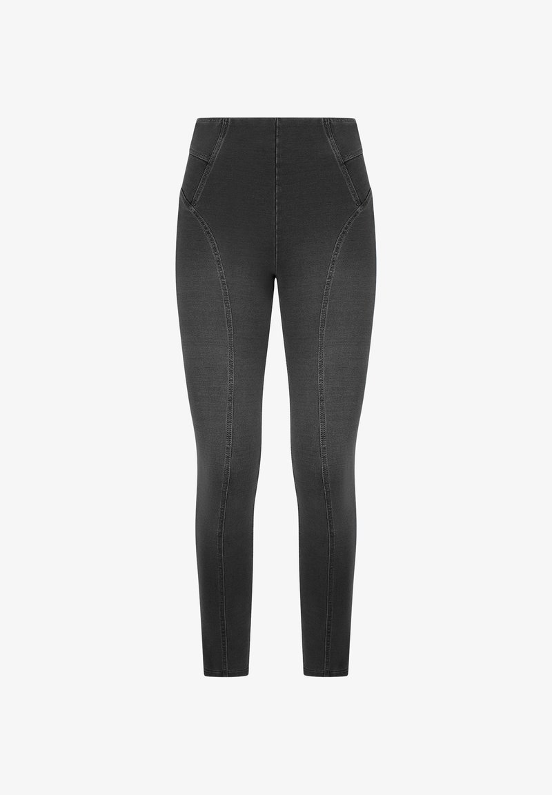 Freddy VITA ALTA CON IMPUNTURE DECORATIVE - Leggings - jeans nero cuciture in tono