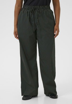 Kaffe Curve Trousers - black chalk pinstripe