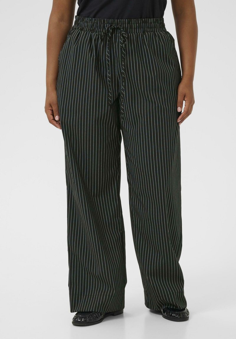 Kaffe Curve Pantalon classique - black   chalk pinstripe