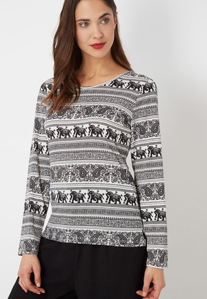 FLUIDA ESTAMPADA CON MANGA LARGA - Camiseta de manga larga - black