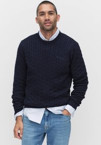 BONDELID DAVE CABLE CREW NECK - Trui - navy