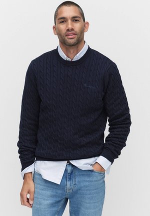 BONDELID DAVE CABLE CREW NECK - Trui - navy