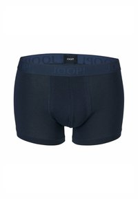 Bóxer azul marino de algodón, con una cinturilla suave que lleva el logo en relieve "JOOP!" y un diseño ajustado con una textura lisa.