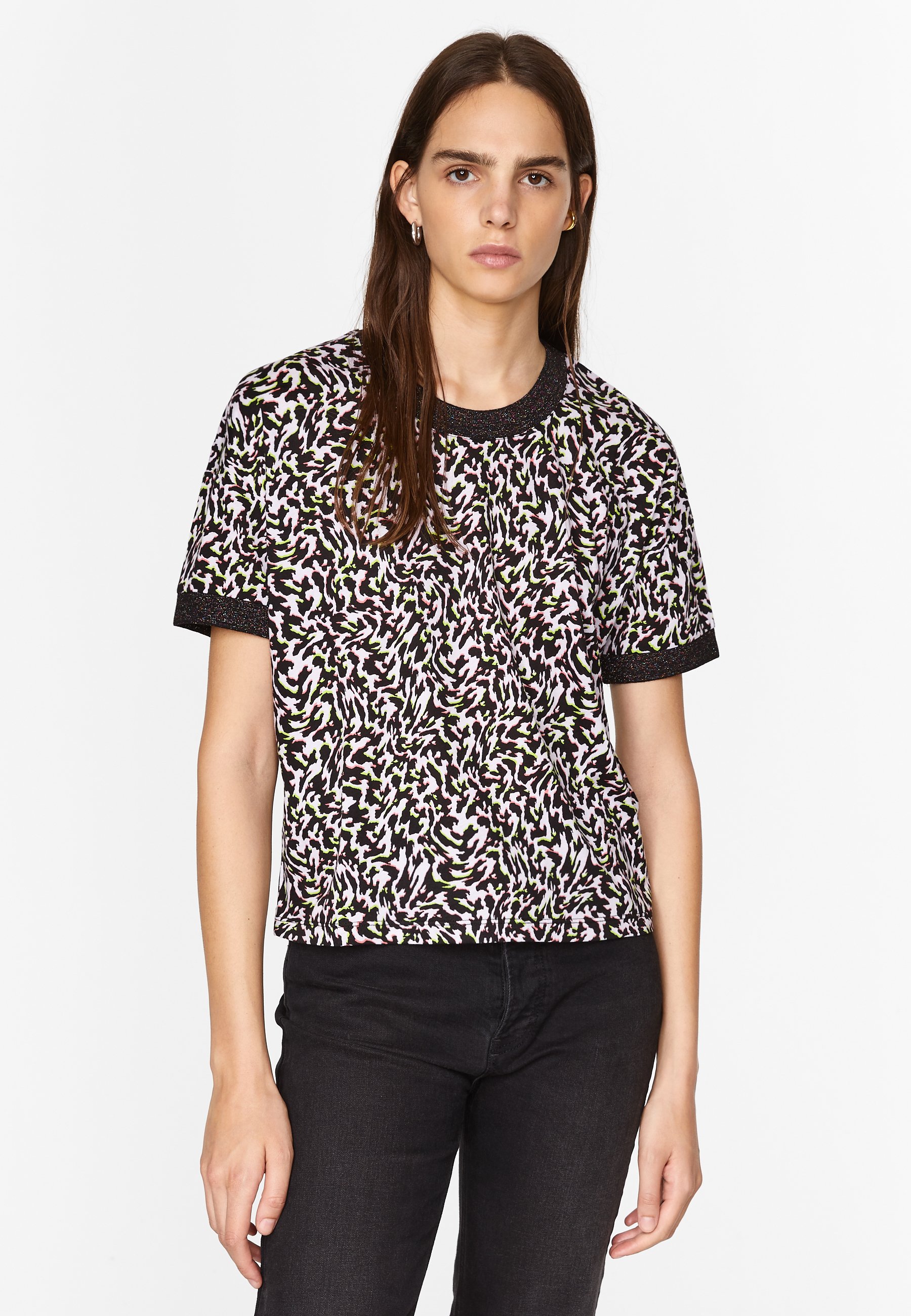 Print T shirt animal print multicolor pink Print T shirt animal print multicolor pink