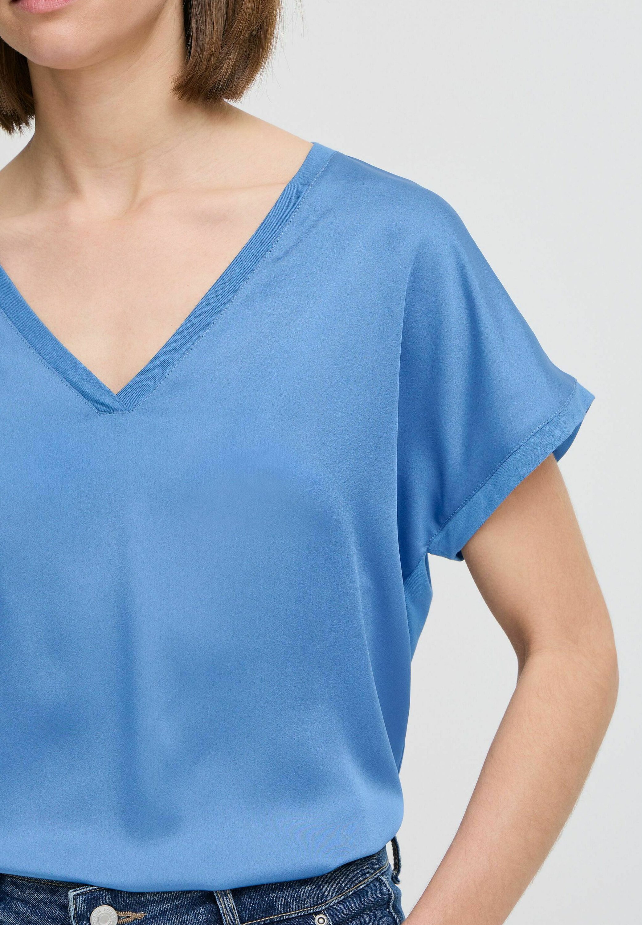 売れ筋商品|||ビーヤング Tシャツ レディース トップス BYSELITA - Basic T-shirt - blue horizon b.young by Zalando BYSELITA - T-shirt basic - blue horizon