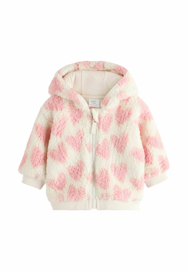 Next COSY REGULAR FIT - Fleecejakke - white pink heart print