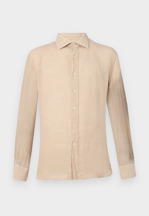 120% Lino, LONG SLEEVE MEN SLIM FIT - Skjorter - sand