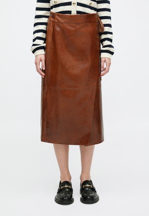 NABUCCO - Leren rok - marrone