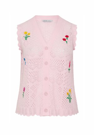 Yours Clothing, PLUS SIZE KNITTED VESTS - Bodywarmer - baby pink
