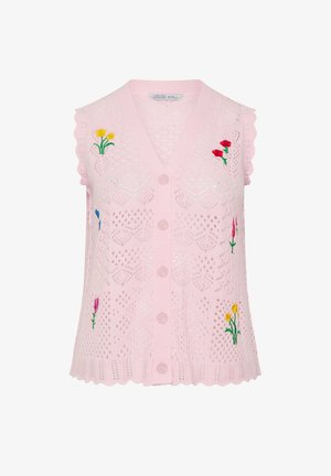 Yours Clothing, PLUS SIZE KNITTED VESTS - Veste sans manches - baby pink