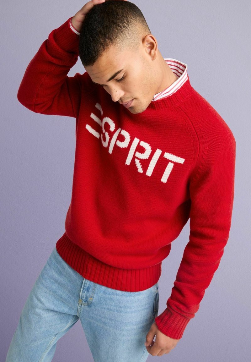 Esprit Jumper - dark red/light pink - Zalando.de