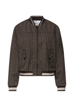 Street One, BLOUSON WITH A HERRINGBONE PATTERN - Blouson bomber - black coffee