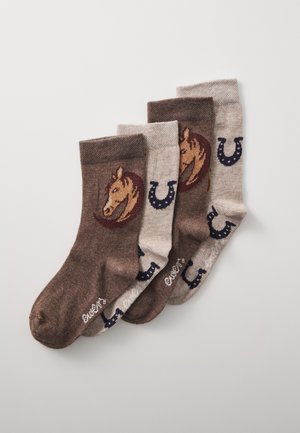 Ewers HORSES UNISEX 4 PACK - Chaussettes - brown